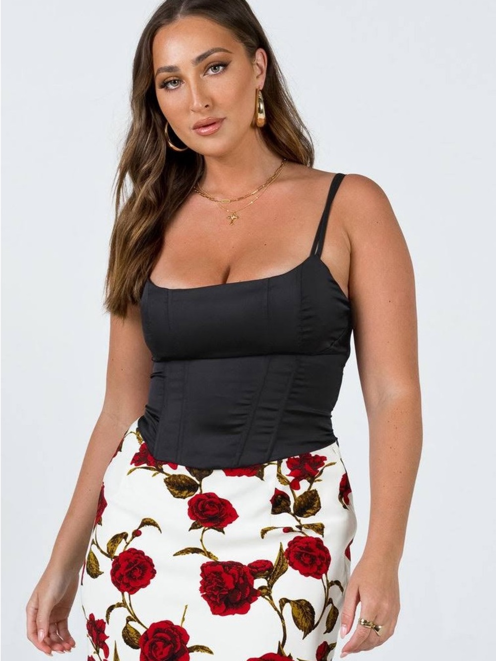 NWT Princess Polly Zora Satin Corset Top Black Size 0